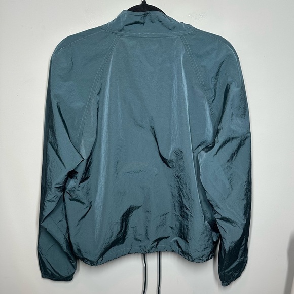 Good American Essentials Shine Track Jacket in Teal Blue - Picture 5 of 5